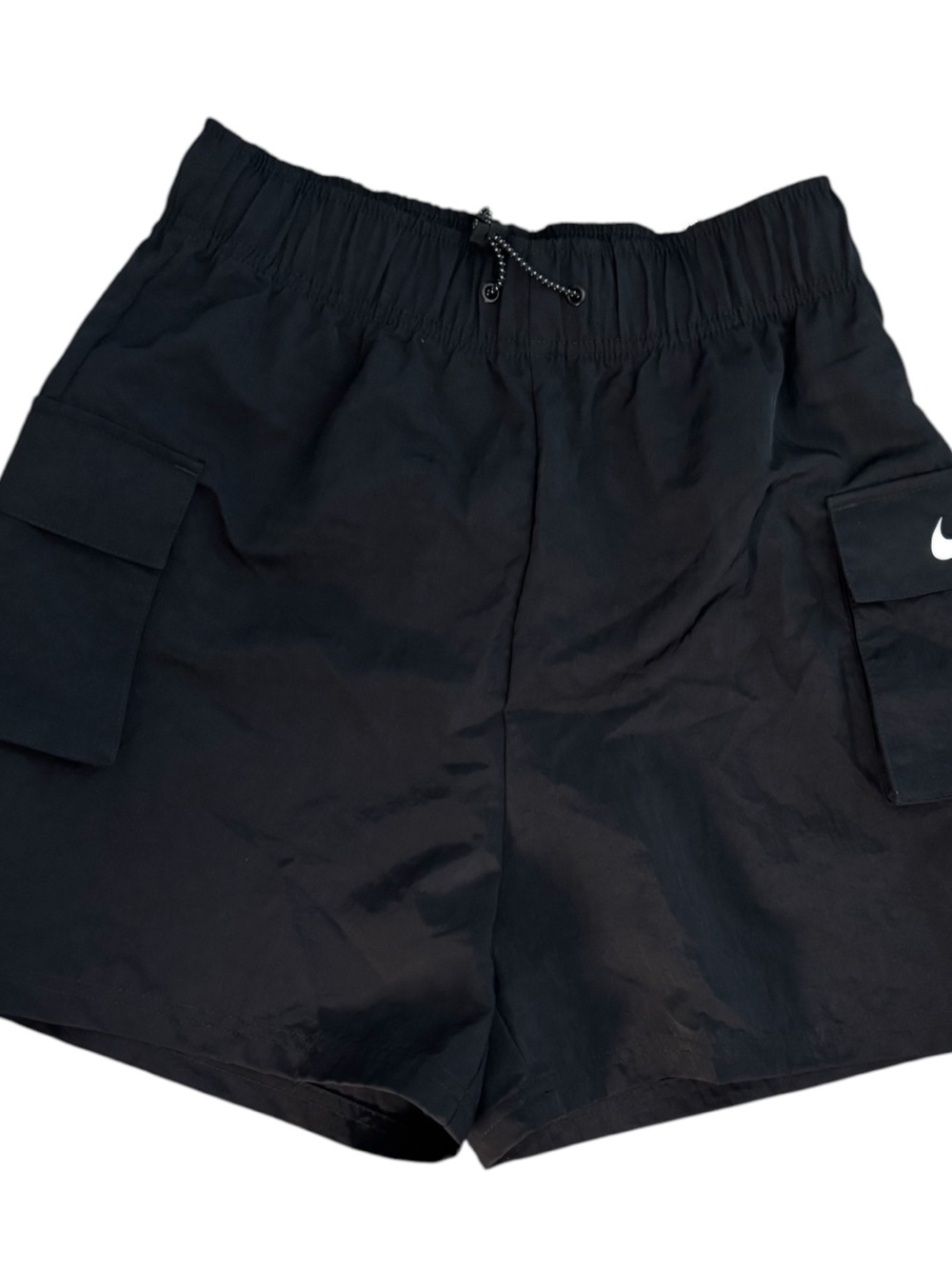 Nike Women’s Essential Woven Loose Fit High Rise Cargo Shorts White Swoosh XS - Picture 4 of 9